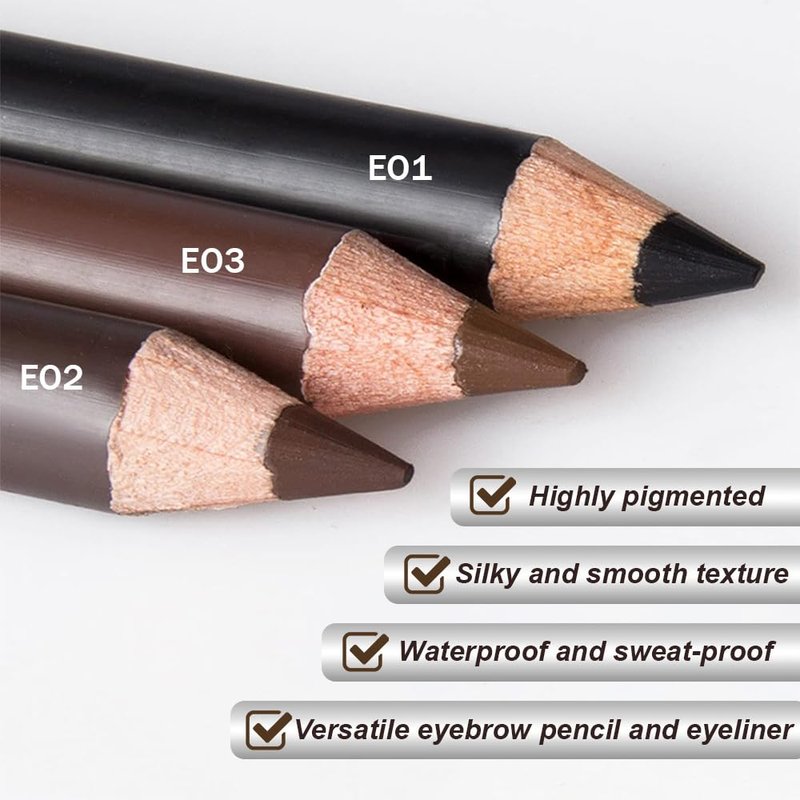 12Pcs Light Brown Eyebrow Pencils for Women, Wooden Hard-Core Eyebrow and Eyeliner Pencil, Long Lasting Waterproof and Sweat-Proof, Beginner Makeup Brow Pencil (Light Brown)