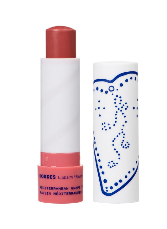 KORRES Lip Butter Stick Mediterranean Grape Hydrating Lip Balm with Greek Hypericum Balsam Oil, Moisturizing & Subtle Tint for Soft Lips, Lip Care for Women & Men, 0.17 oz
