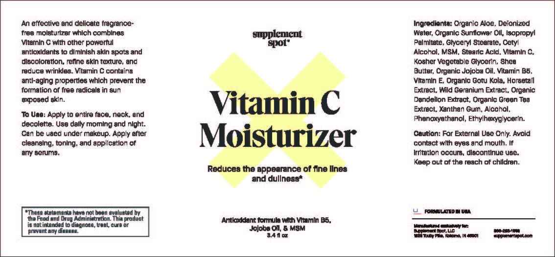 Supplement Spot Antioxidant C Moisturizer - Revitalizing Vitamin Lotion w/Vitamin E Oil & Jojoba Oil – Vitamin Face Moisturizer For Fine Lines & Wrinkles - Suitable For All Skin Types