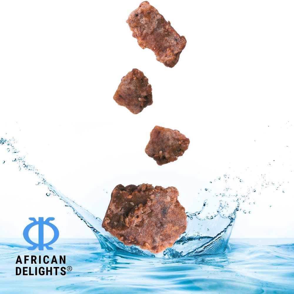 African Delights Herbal Black Soap Bar – Organic Soap for Acne & Sensitive Skin, Traditional Skincare from Ghana, Face & Body Cleanser, Jabon Negro Africano