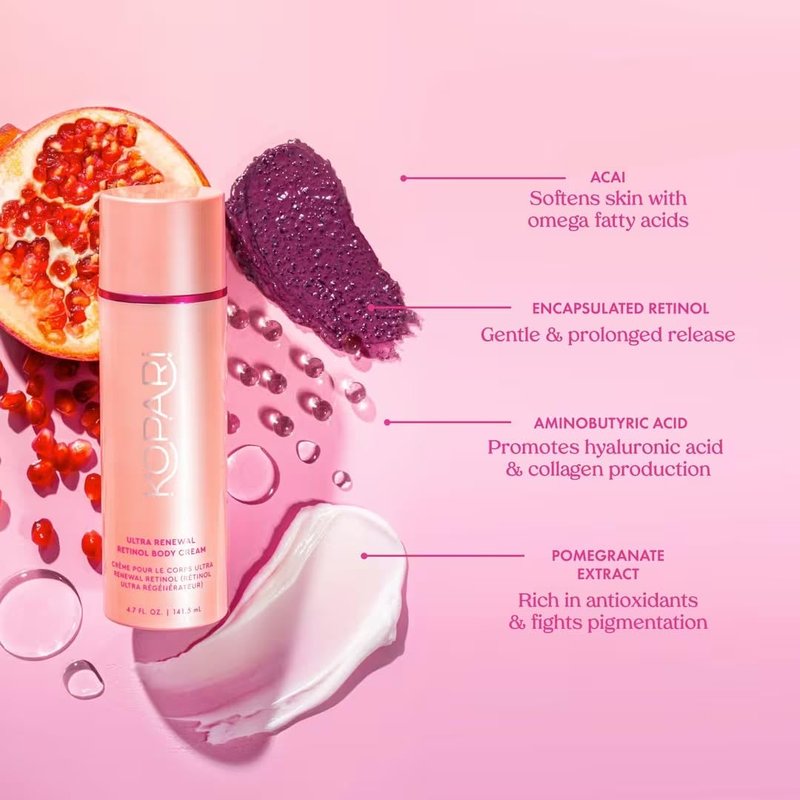 Kopari Ultra Renewal Retinol Body Cream - Infused with Acai & Encapsulated Retinol for Fine Lines | 4.7 oz