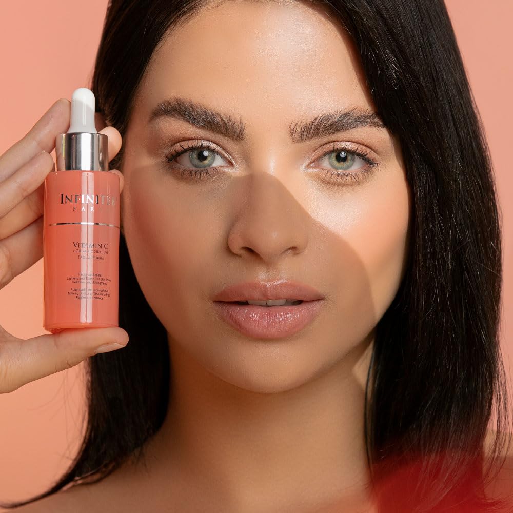 Infinitek Paris Vitamin C Facial Serum | With Organic Silicon & Ferulic Acid | Brightening Face Skincare Essential for a Smoother, Luminous Complexion | 1 fl oz / 30 ml