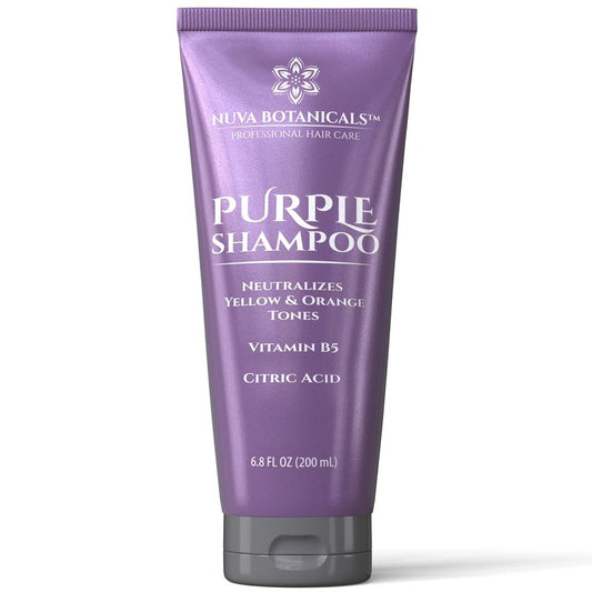 Nuva Botanicals Purple Shampoo for Blondes - Shampoo for Gray Hair for Women Removes Brassy Tones from Hair - Blonde Shampoo with Vitamin B5 - Hair Toner for Bleached Hair 6.8fl oz