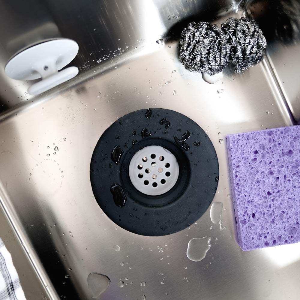 madesmart 2 Piece Drain Strainer & Stopper, Granite Organizer, 5.25 x 5.25 x 1.00 in (13.34 x 13.34 x 2.54 cm)