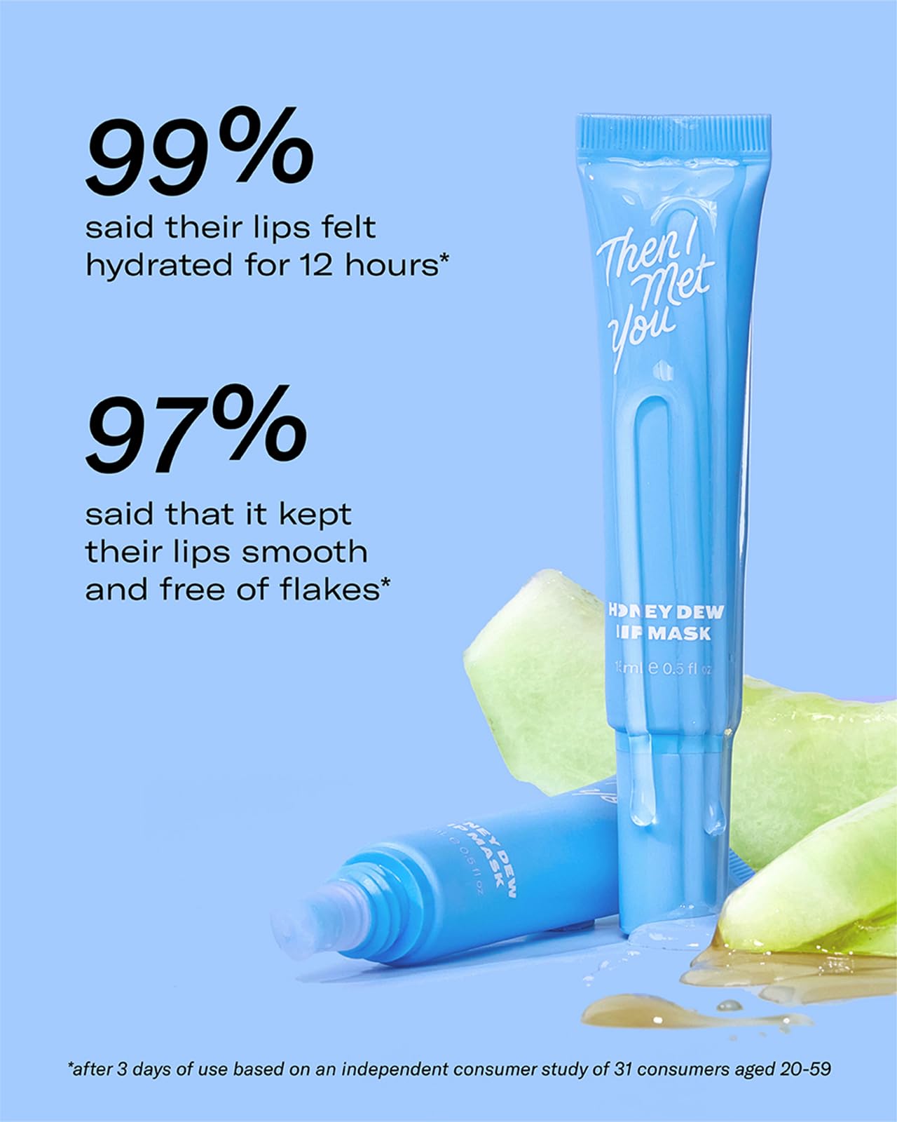 Then I Met You Honey Dew Lip Mask, Nourishing & Moisturizing Lip Mask & Exfoliating Balm with Honeydew, Squalane plus Honey Extract, Korean Skincare, 0.5 oz