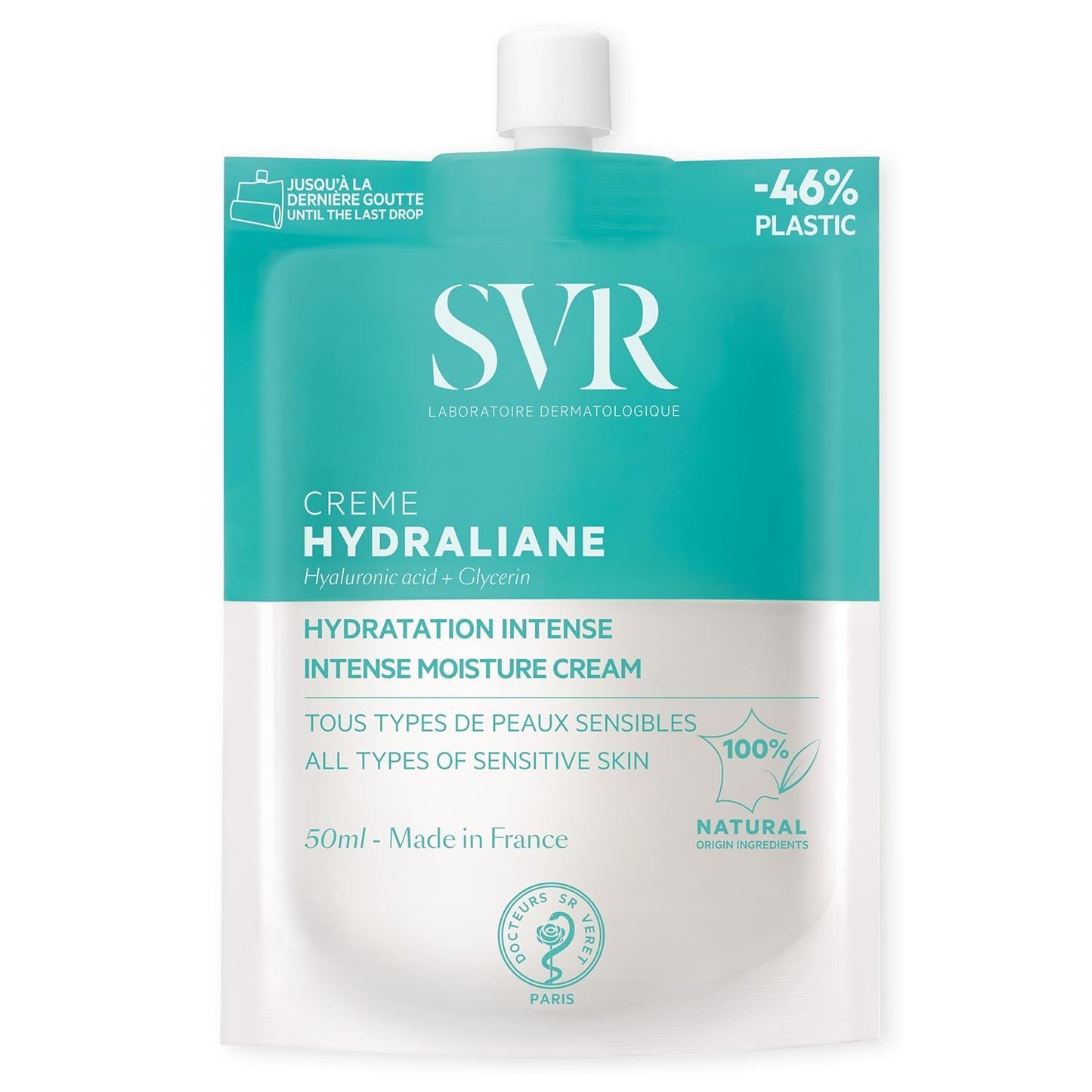 SVR - Hydraliane Hydrating Face Cream - Face Moisturizer for Normal to Dry, Sensitive Skin - All day Hydration - Dermatologically Tested, Hypoallergenic - Naturally-Derived Ingredients - 1.3 fl.oz