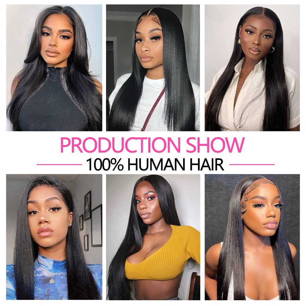 13x4 HD Lace Frontal Closure 18 Inch Straight Lace Frontal Human Hair 100% Unprocessed Brazilian Virgin Hair Ear to Ear Swiss HD Transparent Lace Closure Only Pre Plucked 1B Black