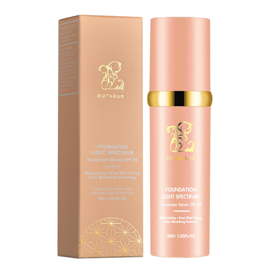 Color Changing Foundation, 4 in 1-Light Spectrum Liquid Foundation with SPF 50+, Concealer Cosmetic Lightweight Makeup, Longwearing & Waterproof for Makeup Light 1pack