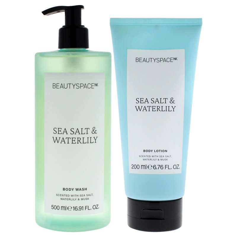 Beauty SpaceNK Sea Salt & Waterlily Body Wash & Lotion Duo – Hydrating & Nourishing Formula – Suitable for All Skin Types – Vegan & Cruelty-Free – Refreshes & Moisturizes – 2 Pc, 16.91oz & 6.76oz