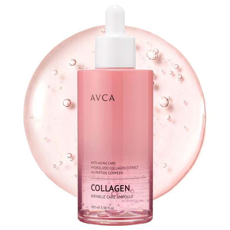 AVCA Collagen & Multi-Peptide Firming Serum 100ml (3.38 fl oz) – Elasticity-Boosting, Deep Hydration Facial Care | Korean Skincare