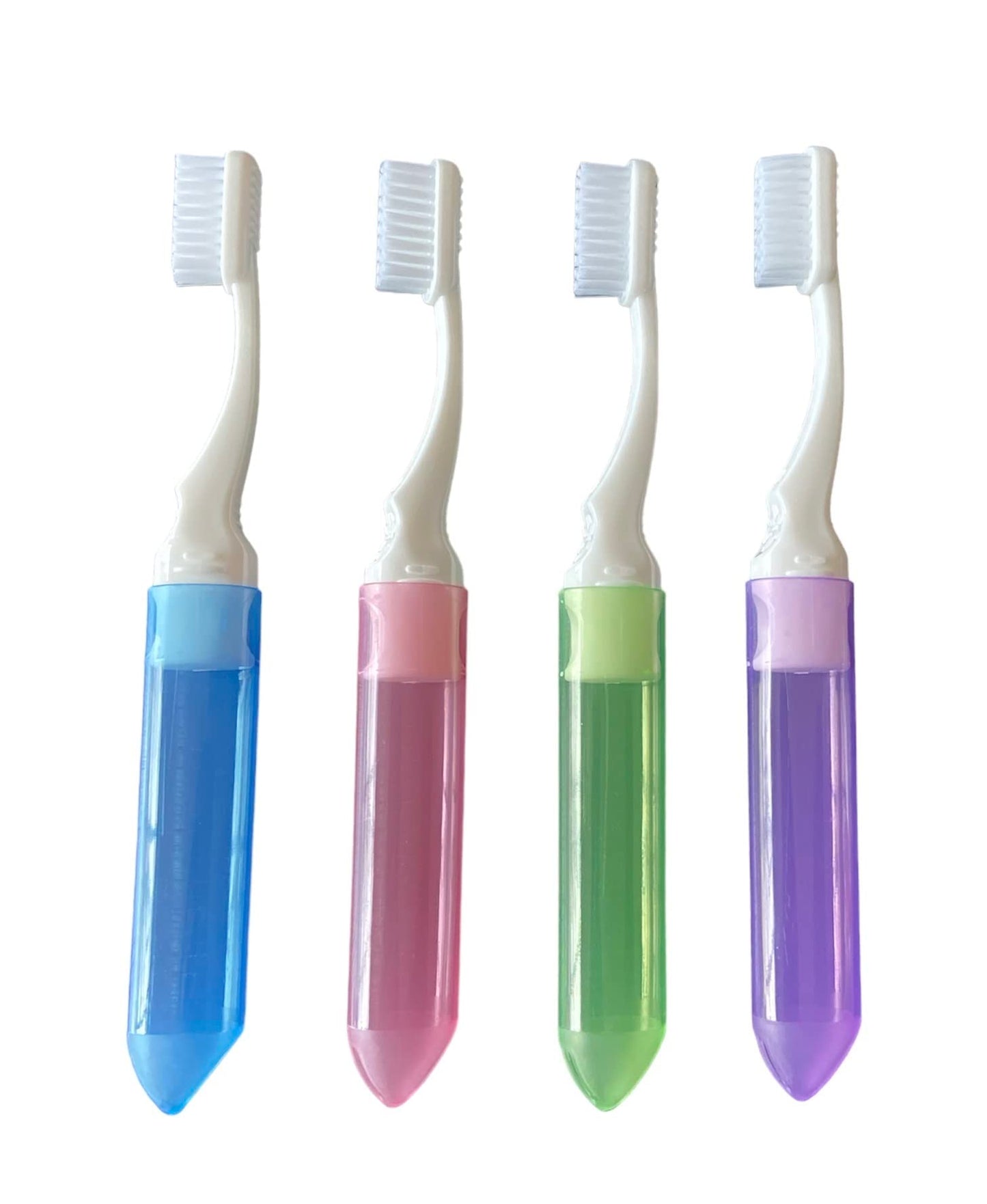 Ora-Zen 24 Packs Colourful Folding Toothbrush Bulk Portable Folding Travel Toothbrush with Containers for Travel Camping Business Trip