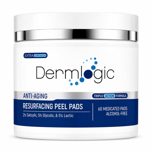 Anti Aging Resurfacing Peel Pads- Triple Action Chemical Peel Pads Combined with Glycolic, Lactic, and Salicylic Acids. Smooth’s Fine Lines, Wrinkles, Dark Spots, and Imperfections to Enhance the Skin