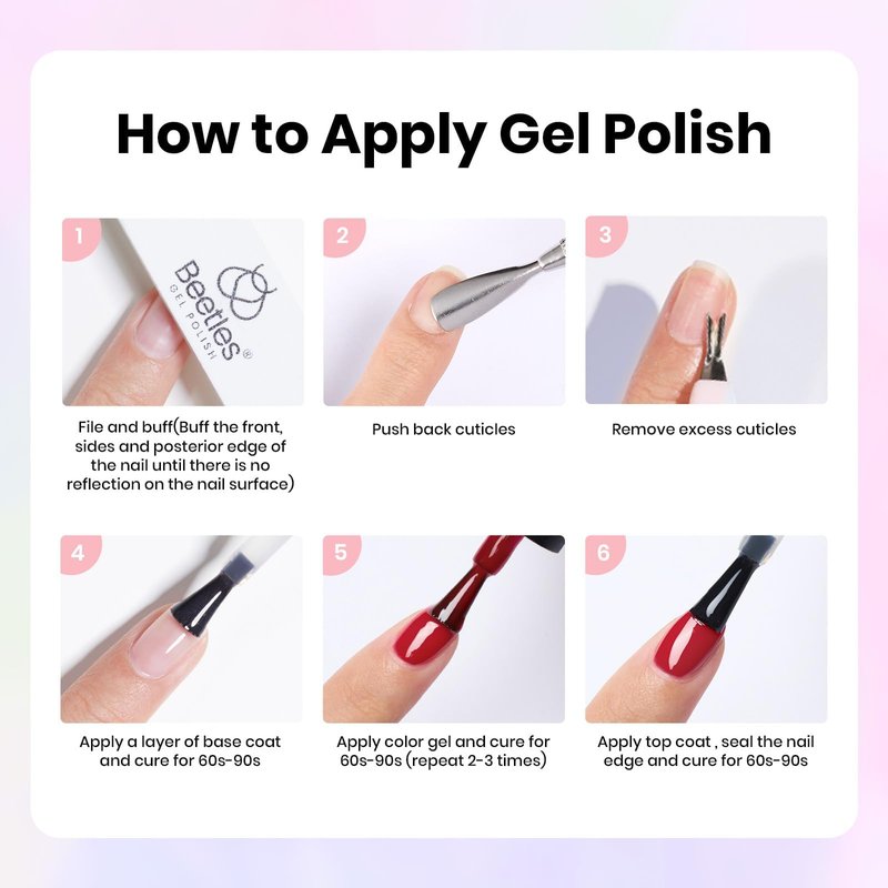 Beetles Gel Nail Polish Kit with U V Light, 55 Colors Gel Polish 81 Pcs Nail Stuff Kit for All Seasons with Base and Matte&Glossy Top Coat Color Enchantment Plus Soak Off Gifts for Women