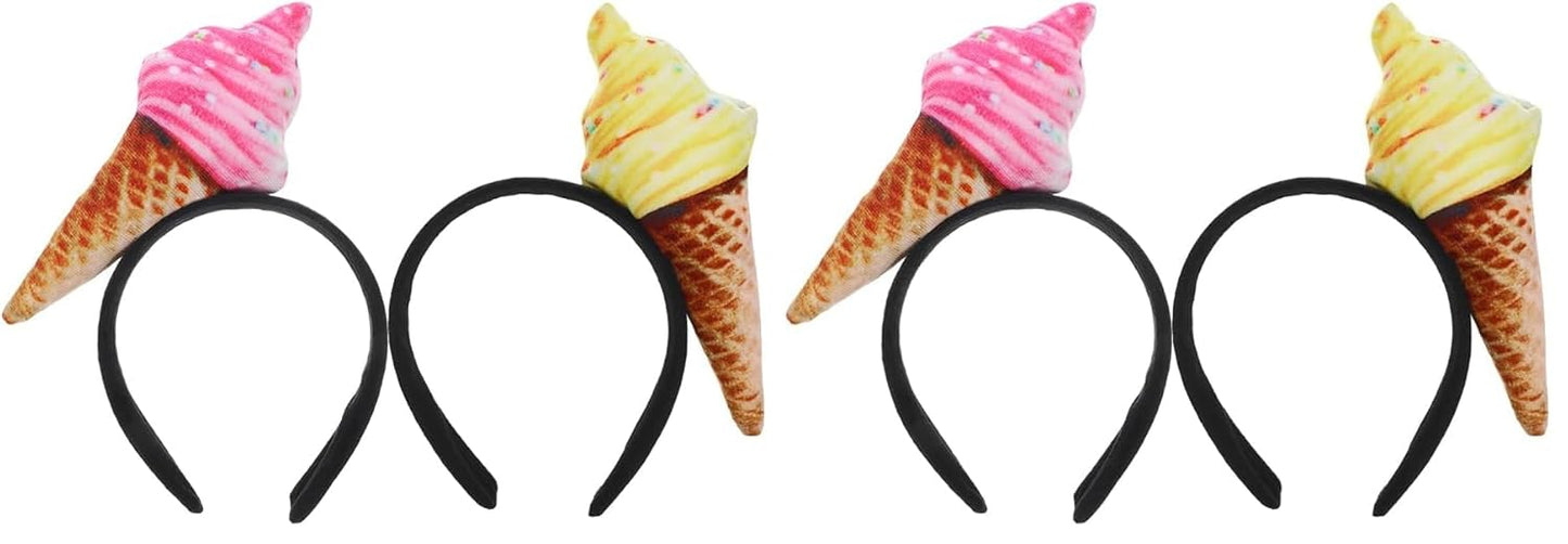 Ice Cream Headband Set - Cute Cone Hair Bands for Makeup & Face Washing | 2-Pack
