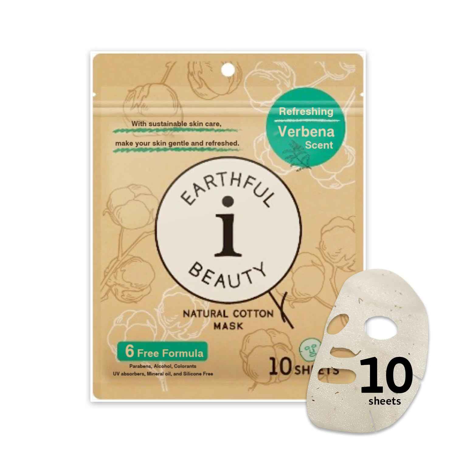 EARTHFUL BEAUTY i Sheet Mask Verbena Scent - 10 Sheet