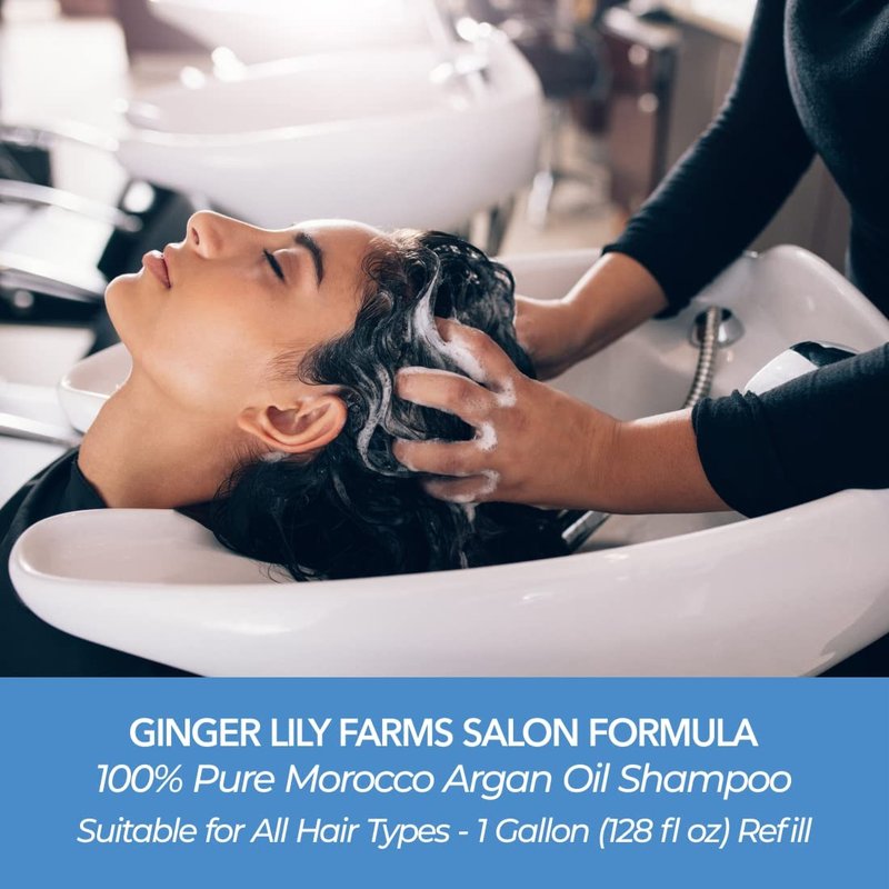 Ginger Lily Farms 100% Pure Morocco Argan Oil Shampoo - Vegan & Cruelty-Free | 1 Gallon Refill for All Hair Types