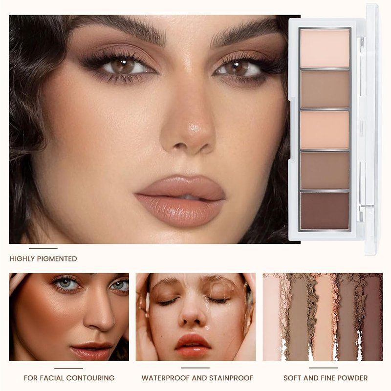 evpct 10 Colors Matte Nude Eye Shadow Palette Makeup for Older Women, Nude Brown Pink Cocoa Taupe Mauve Neutral Matte Cream Smokey Mini Eyeshadow Palette for Blue Green Eyes, Contour Makeup Palettes 4