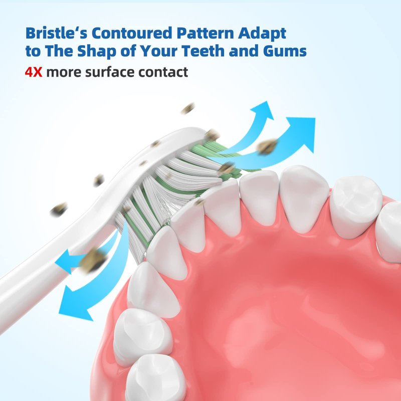 One Series Replacement Toothbrush Heads Pisonicleara Compatible with sonicare Philips BH1022/03 HY1100/02 HY1102 (8-pc) Battery Brush, Mango Snow White