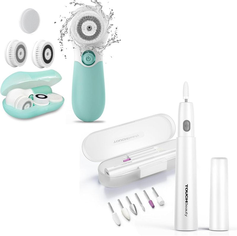Green Face Scrubber Set - Electric Nail Drill Kit for Flawless Skin