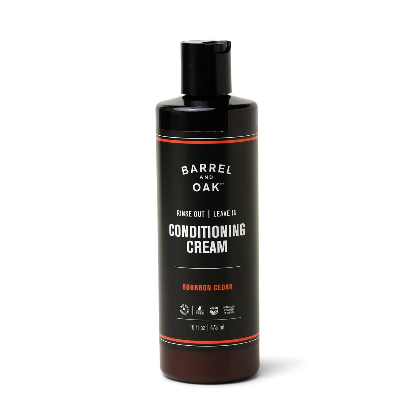 Leave In Conditioner Cream for Men - Dual-Use Styling & Hydration | Restores Dry Hair, Bourbon Cedar Scent, 16 oz