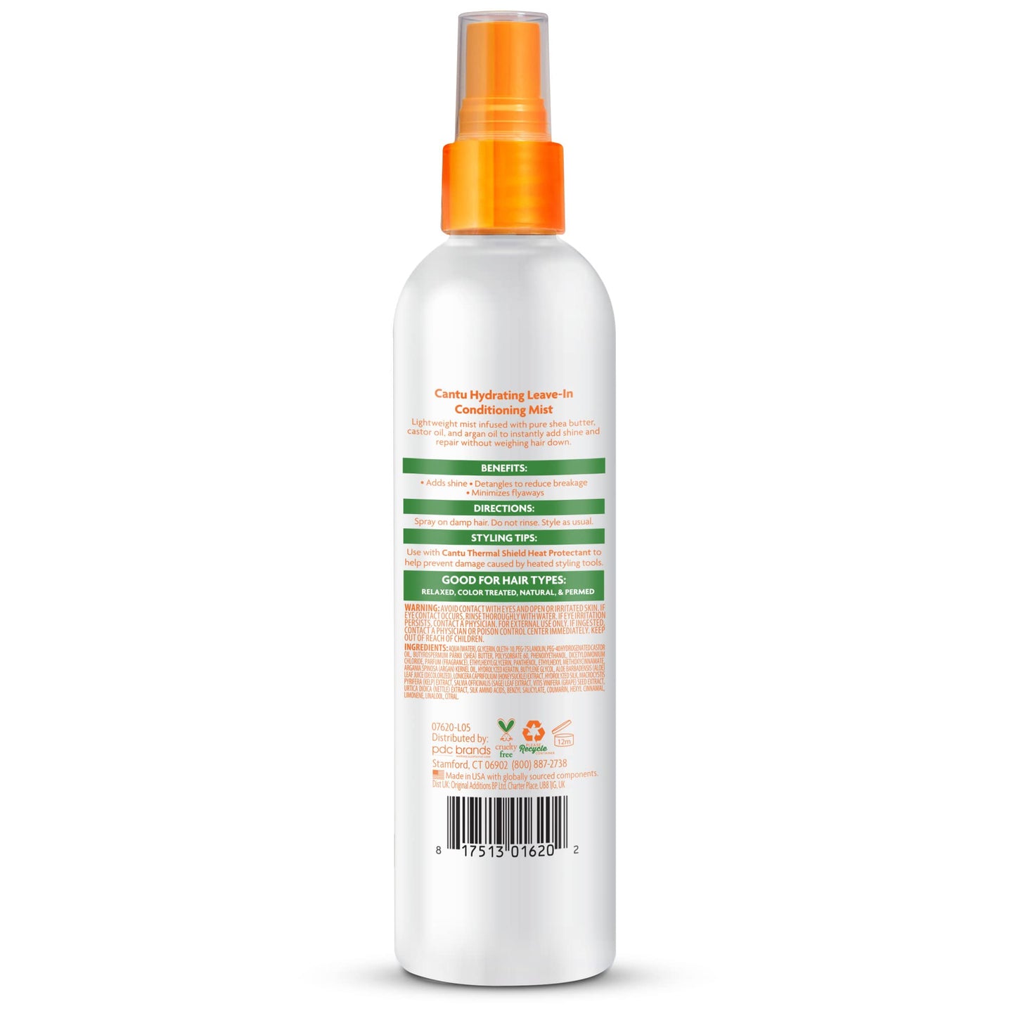 Cantu Leave-In Conditioning Mist with Pure Shea Butter, 8 fl oz (Pack of 2)