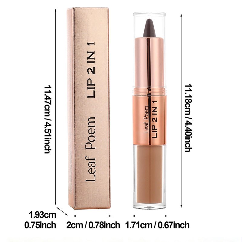 MooGlamor 3 Pcs Lip Liner and Gloss Set 2 in 1 Lipstick with Dual-Ended and Smooth Buildable Lip Gloss for Women Lip Combo Makeup (2 Pcs Matte #03#04)