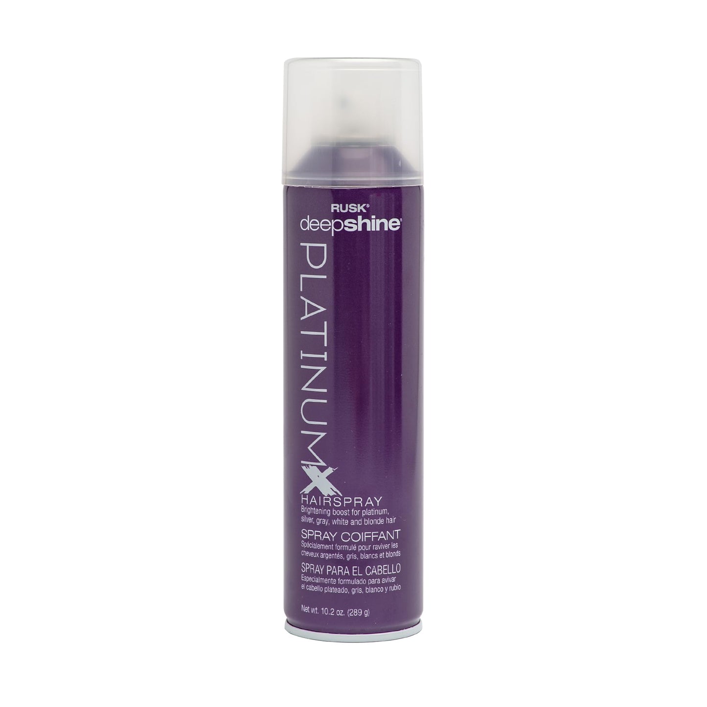 RUSK Deepshine PlatinumX Hairspray, Fast-Drying Finishing Spray, All-Day Humidity Resistance Provides Strong Hold, Shape, and Body for a Shiny Look, 10.2 oz