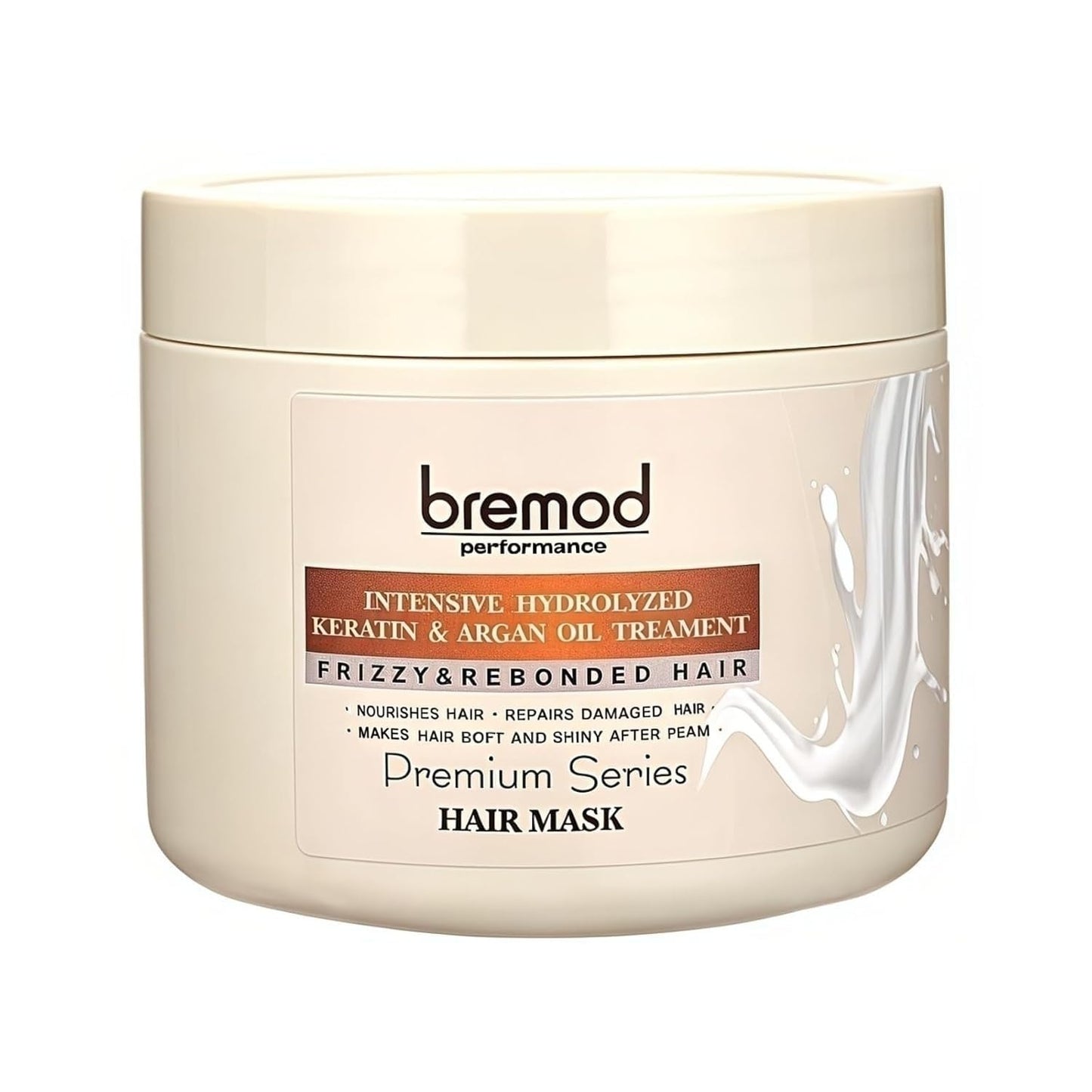 Bremod Argan Oil & Keratin Hair Mask - Hydrating Deep Conditioner for Dry, Damaged Hair | 16.9 Fl Oz