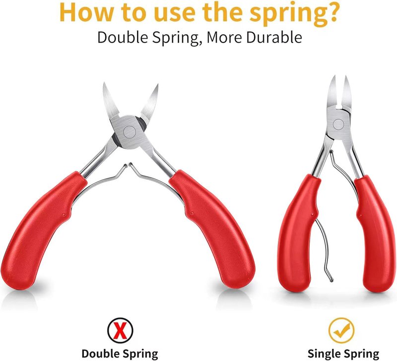 Aogeili Ingrown Toenail Clippers Kit, Professional Thick & Ingrown Toe Nail Clippers for Seniors Men & Women, Stainless Steel Super Sharp Curved Blade Pedicure Nipper with Ingrown Lifter Tool (Red)