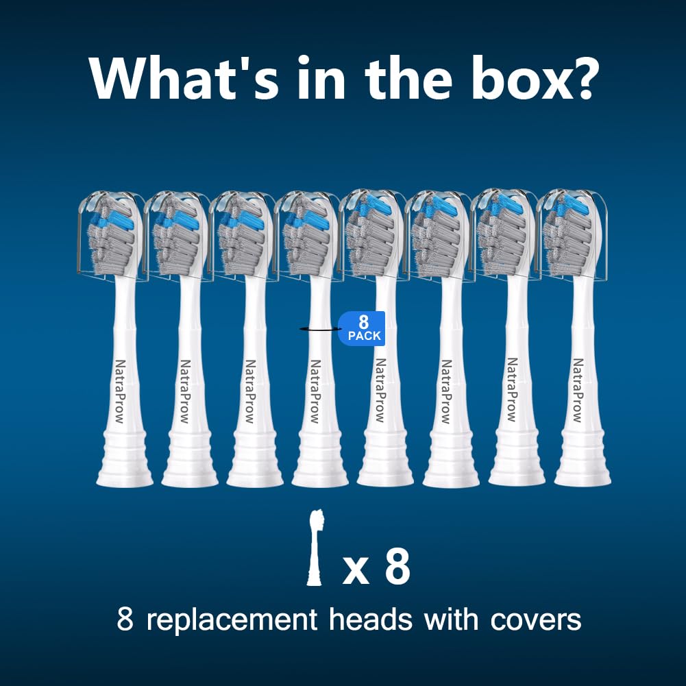 Replacement Brush Heads Compatible with Philips Sonicare Electric Toothbrush, Charcoal/Blue 8 Count Refills