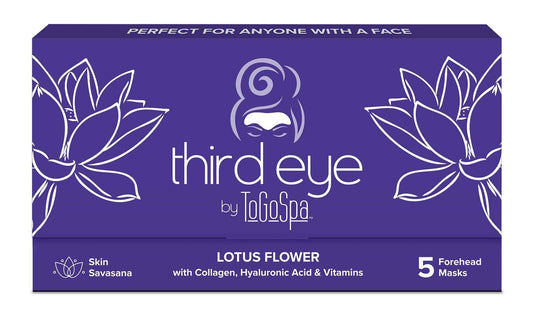 ToGoSpa, Third Eye Lotus Flower Eye Mask, Hyaluronic Acid Face Mask, Enriched With Lotus Flower, Encourages Strong And Healthy Looking Skin, Pack Of 5