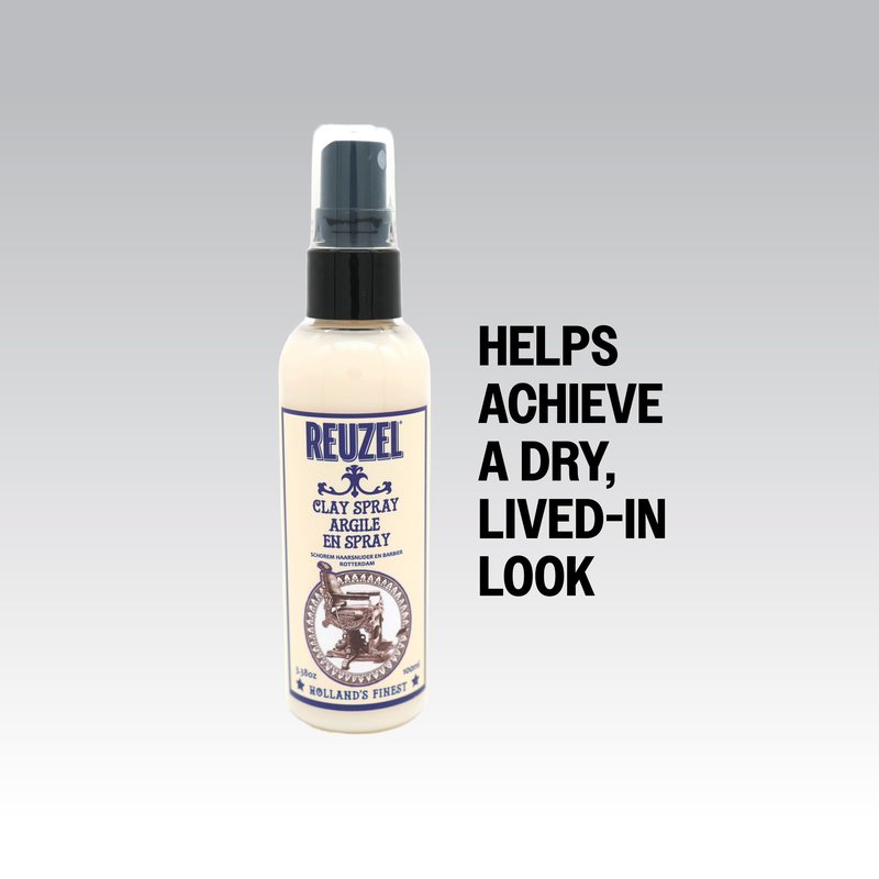 REUZEL Clay Spray, Light Hold, Adds Volume and Texture, Controls Frizz, Matte Finish, Vegan Formula, Fragrance Free, For All Hair Types, 12 oz