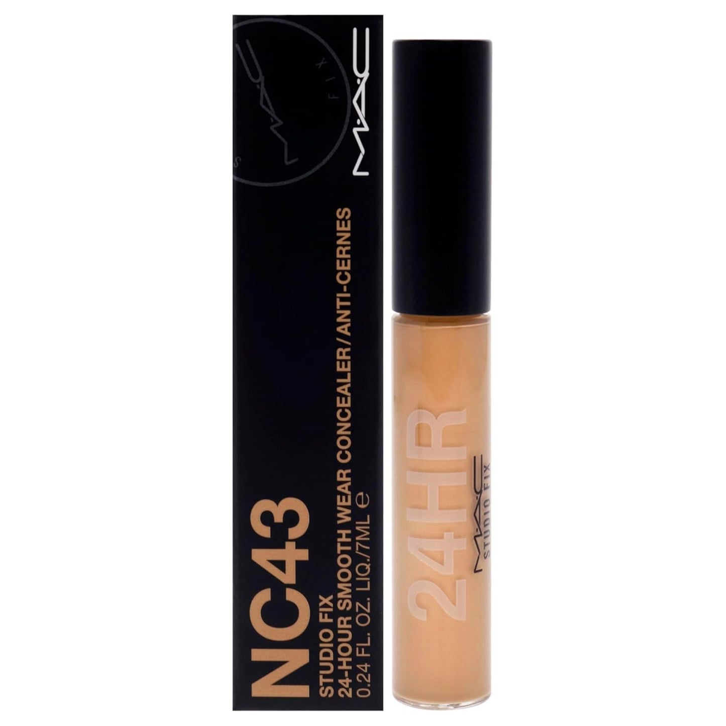 MAC Studio Fix 24-Hour Smooth Wear Concealer - Long-Lasting, Full Coverage | NC43, 0.24 oz