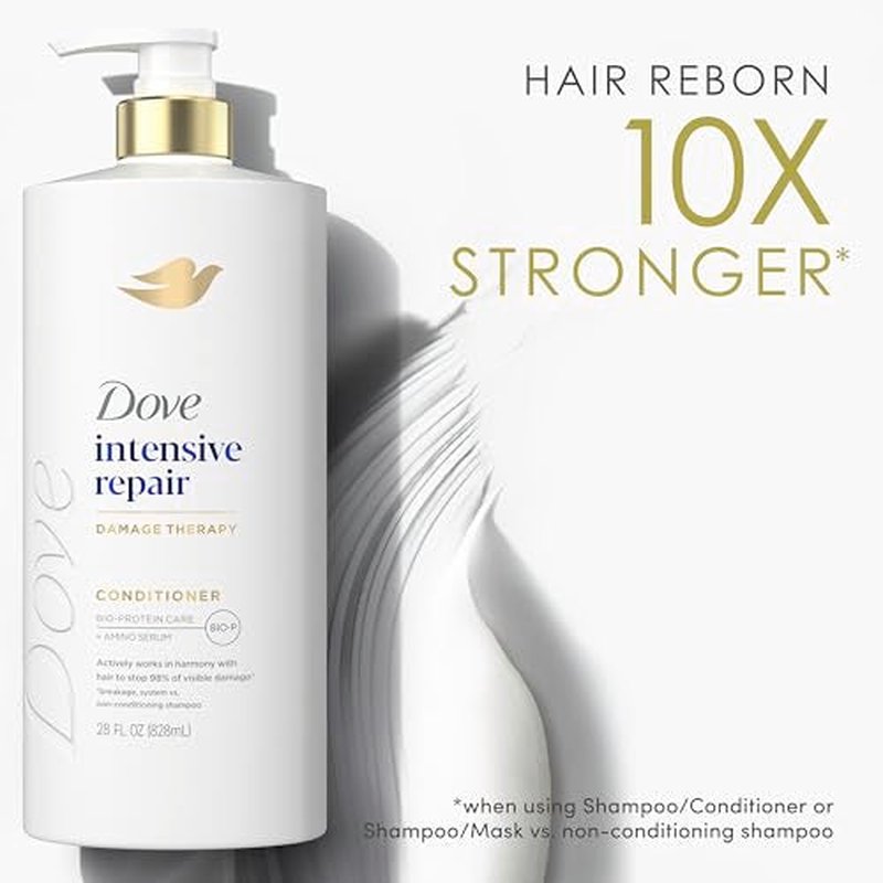 Dove Conditioner 4 Pack Intensive Repair for Damaged Hair with Bio-Protein Care Technology and Amino Serum 28 Fl Oz