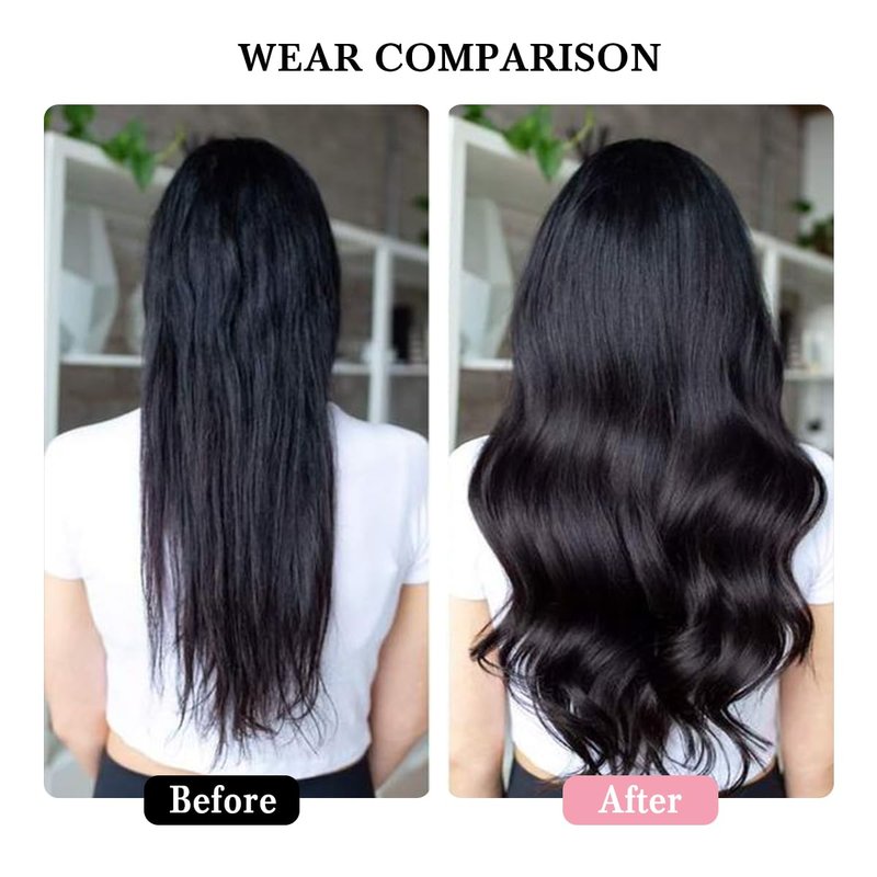 Burgundy Clip-In Hair Extensions | Real Human Hair 14-Inch Silky Straight 8 Pcs - Wine Red 99J, 60g