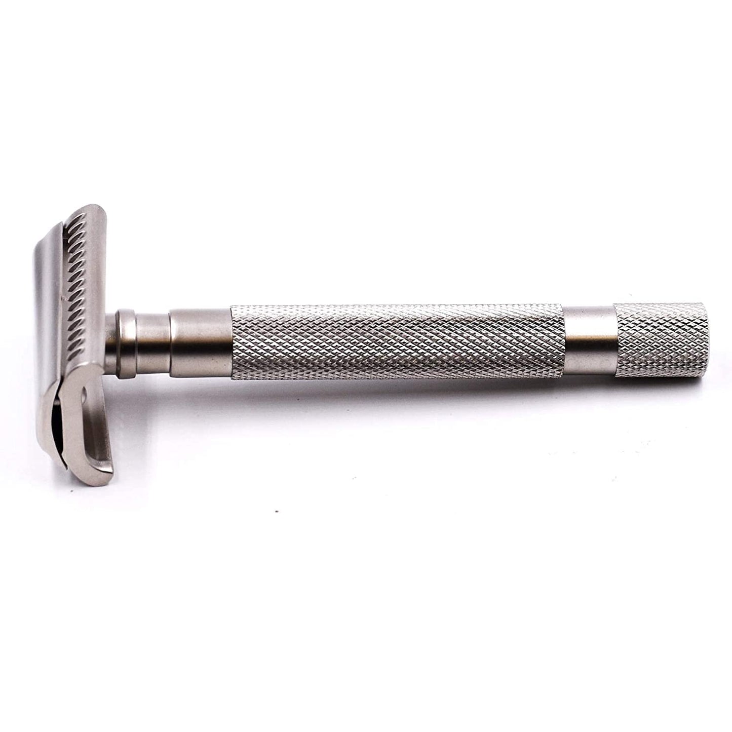 Parker Semi-Slant Safety Razor – Satin Chrome Finish | Smooth, Efficient Double Edge Wet Shaver for Men | Slanted Cutting Action + 5 Platinum Blades Included | Iconic Brand