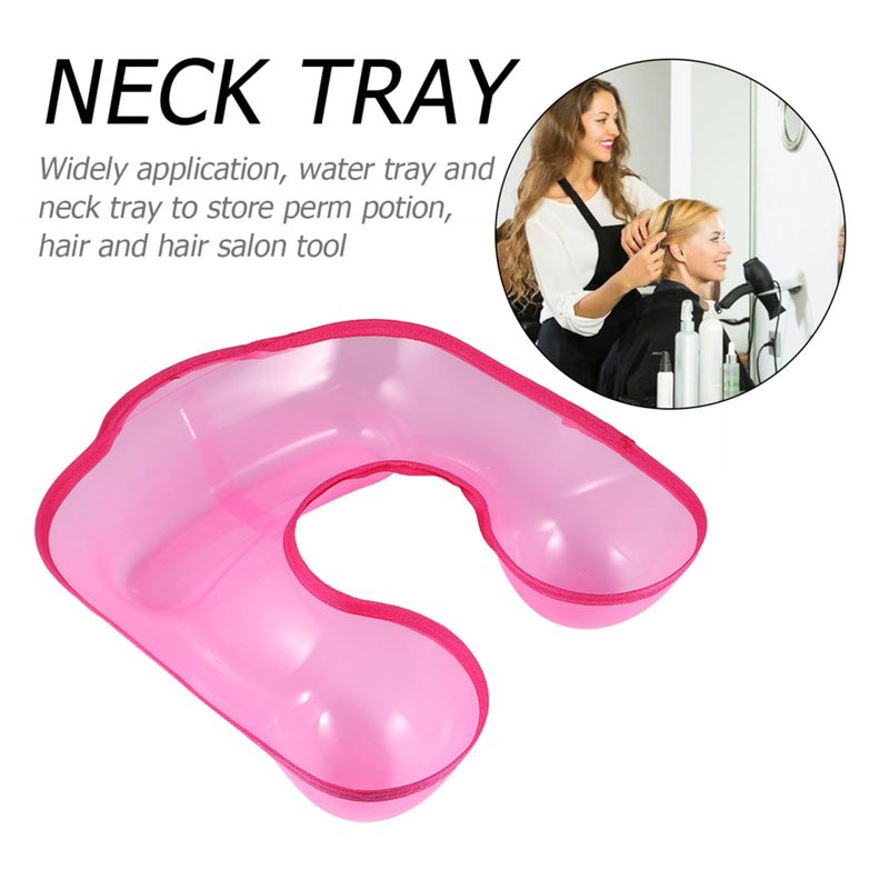 FRCOLOR Waterproof Hair Perm Neck Tray 12.6X13.78X2.95In Plastic Hairdressing Bowl for Salon and Home DIY Hair Styling Perm Solution Catcher