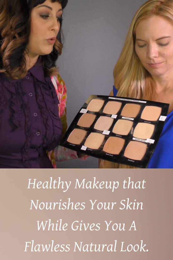 Pressed Mineral Foundation Makeup - Tawny Shade with Vitamin & Green Tea Extracts | Natural Finish