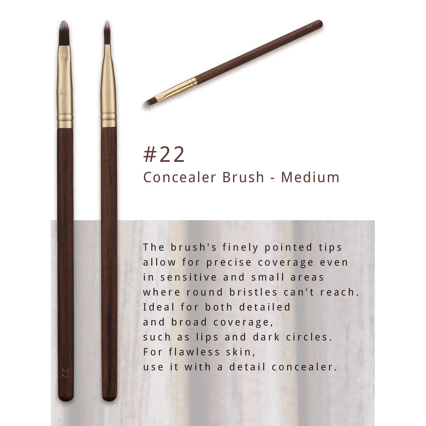 [SOO ADOR] BY MAENG #22 Concealer Brush (Medium) - Precision Tool for Covering Imperfections and Enhancing Skin Tone | Designed by K-Pop Makeup Artist Maeng | Makeup Brush Base Brush