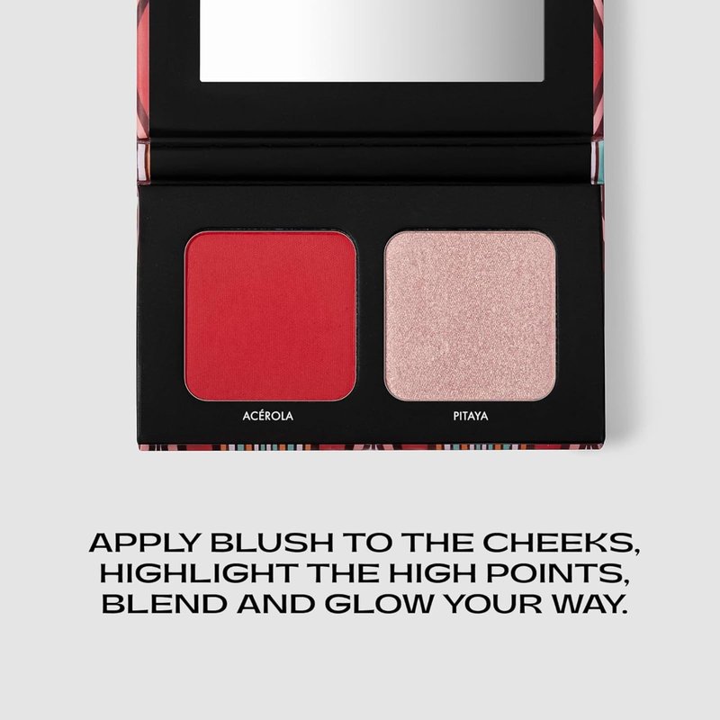 Black Up Blush & Highlighter Duo Palette Full Coverage Color Face Cheeks Makeup Palette All Day Wear Blendable Multi Use Eyes to Blush Velvety Finish, Contour to Highlight Natural Radiant Look (02)