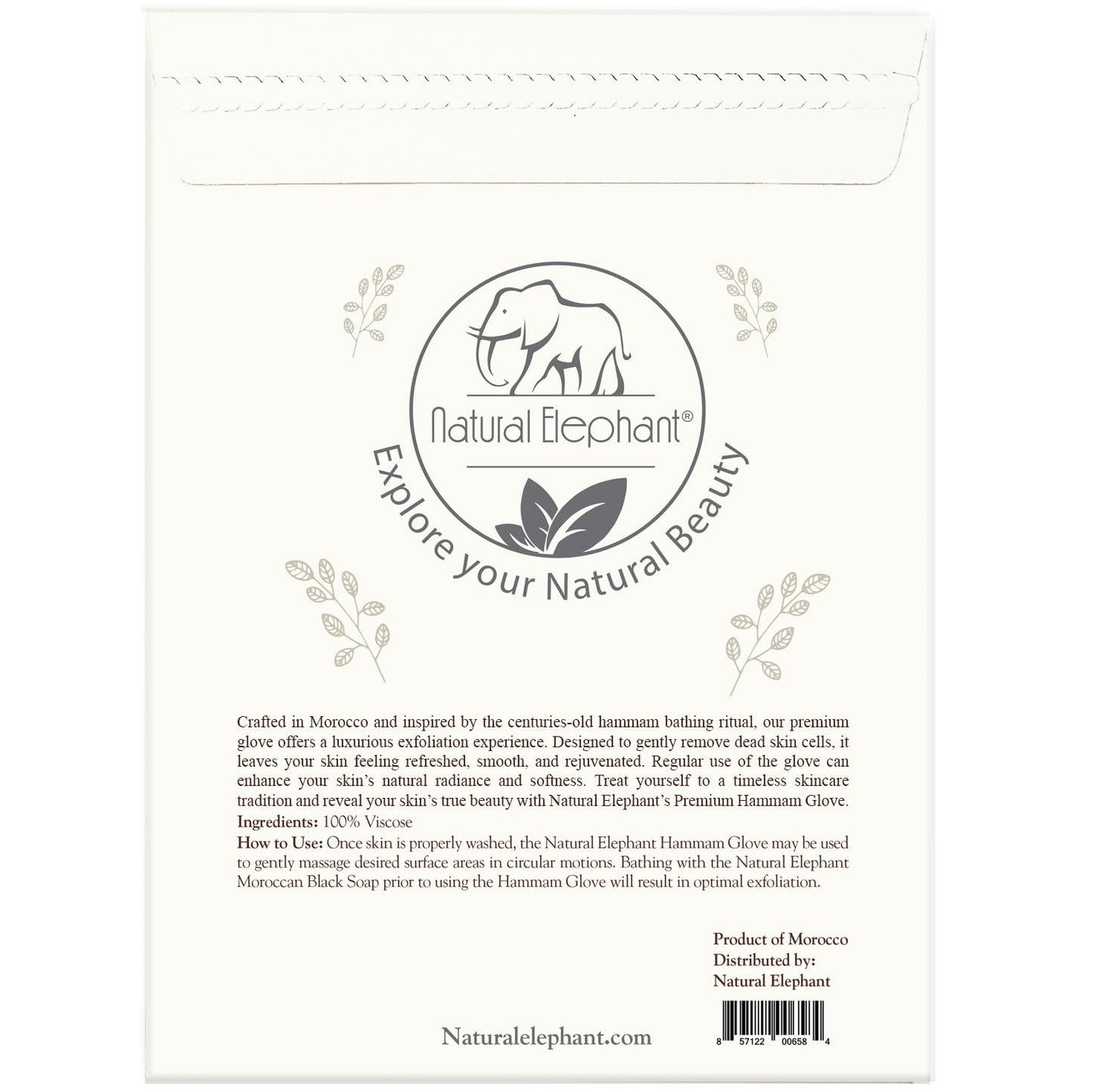 Natural Elephant Premium Kessa Hammam Glove and Moroccan Black Soap with Eucalyptus Essential Oil 200g (7oz) Combo Spa Exfoliation Kit