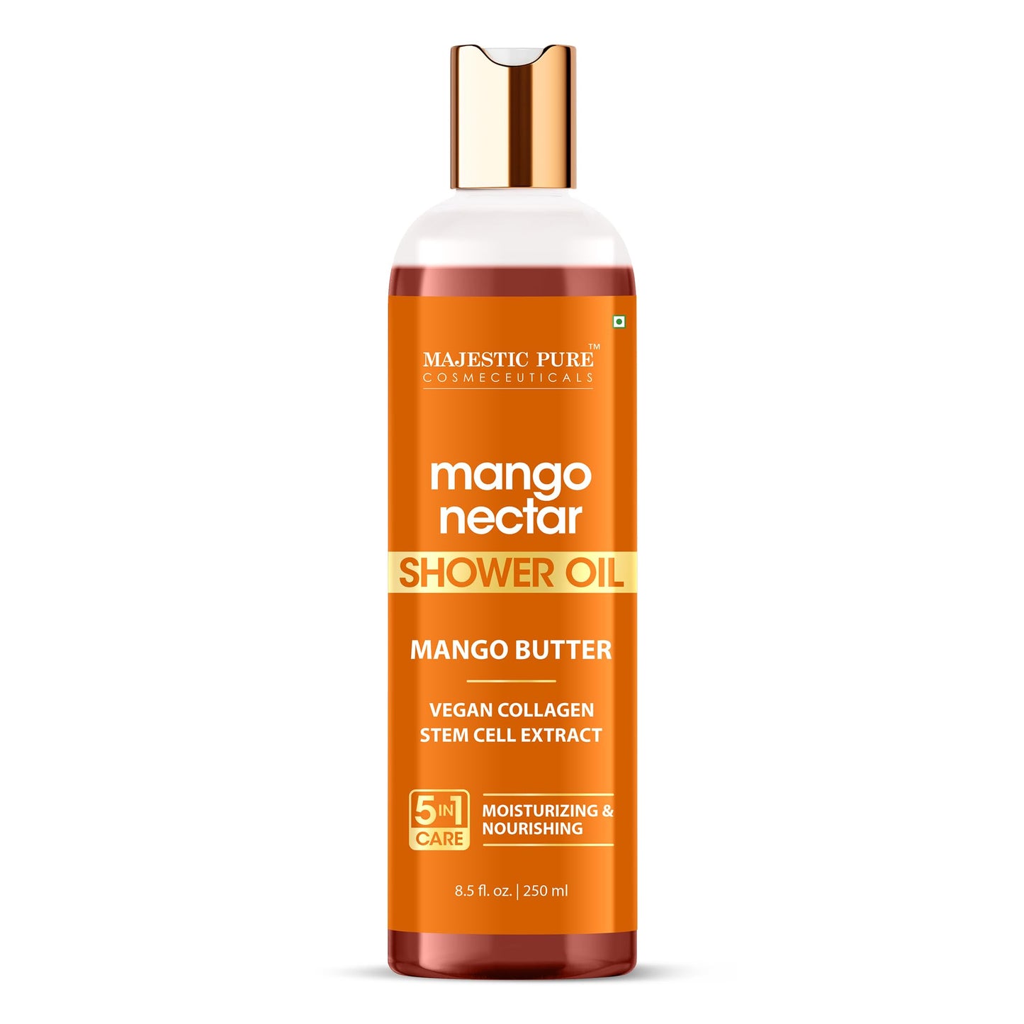 Majestic Pure Mango Nectar Shower Oil, Moisturizing with Mango Butter and Vegan Collagen, 8.5 fl oz