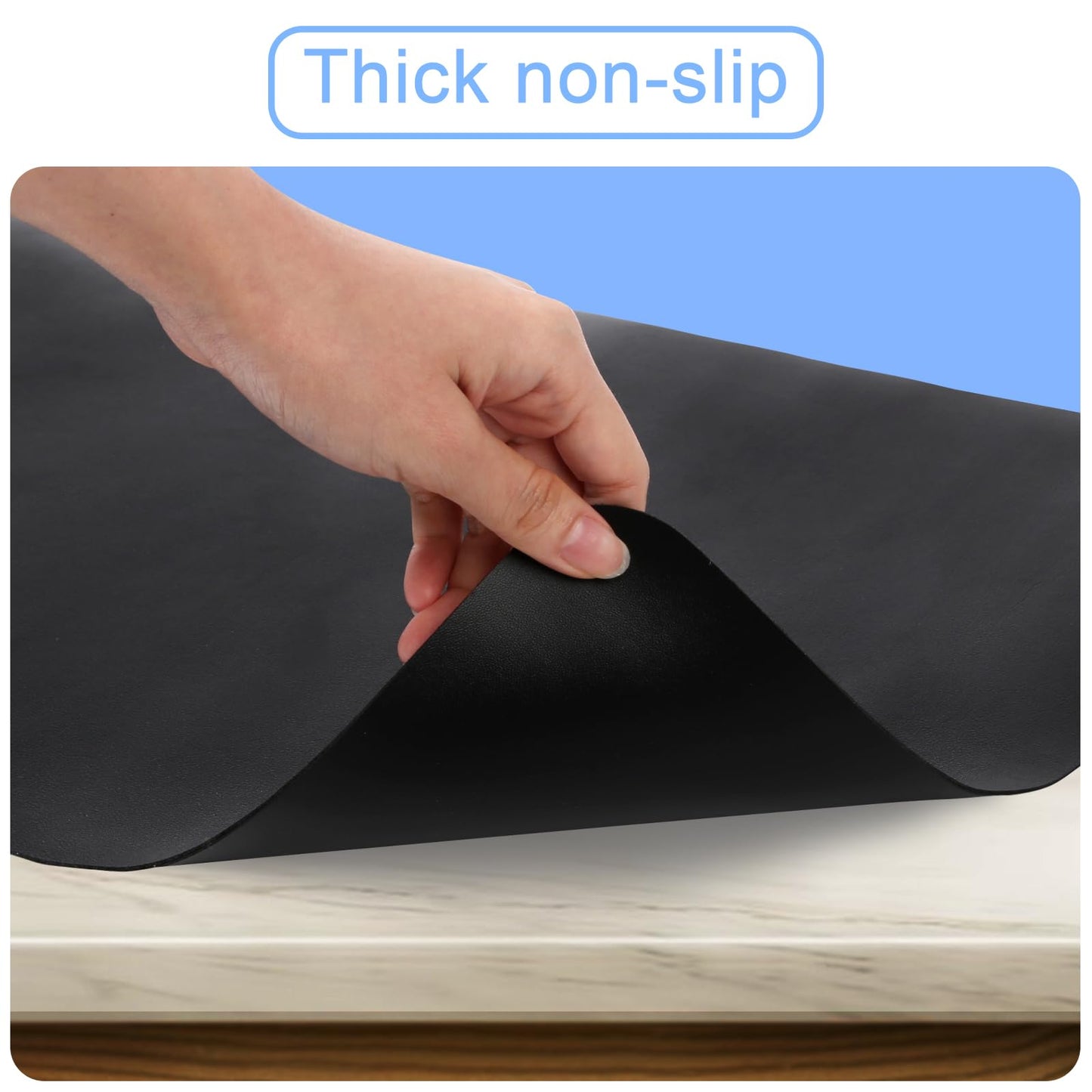 SHIMIDO Nail Art Table Mat, Premium Soft Microfiber Leather Hand Rest Mat, Black