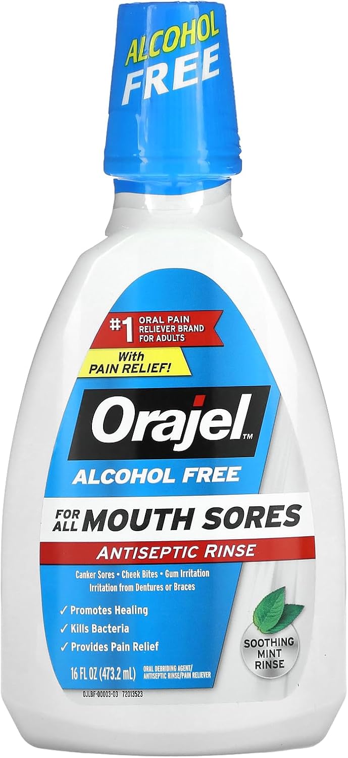 Orajel Antiseptic Mouth Rinse - Alcohol-Free Oral Care Solution | 16 fl. oz.
