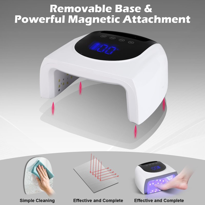 Linssy 96W UV LED Cordless Nail Lamp,Nail Dryer with 42 Beads,UV Light for Gel Nails Manicure for Fingernails & Toenails,Professional LED Nail Lamp for Salons with 4 Timer Settings and Smart Sensor
