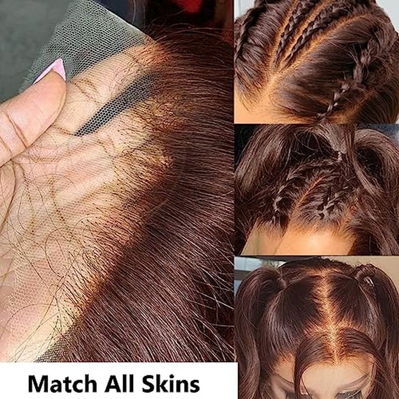 Body Wave Lace Front Wigs Human Hair for Black Women Glueless 13x4 Chocolate Brown Wigs Human Hair Pre Plucked with Brown Colored Human Wigs 180% Density 22 Inch