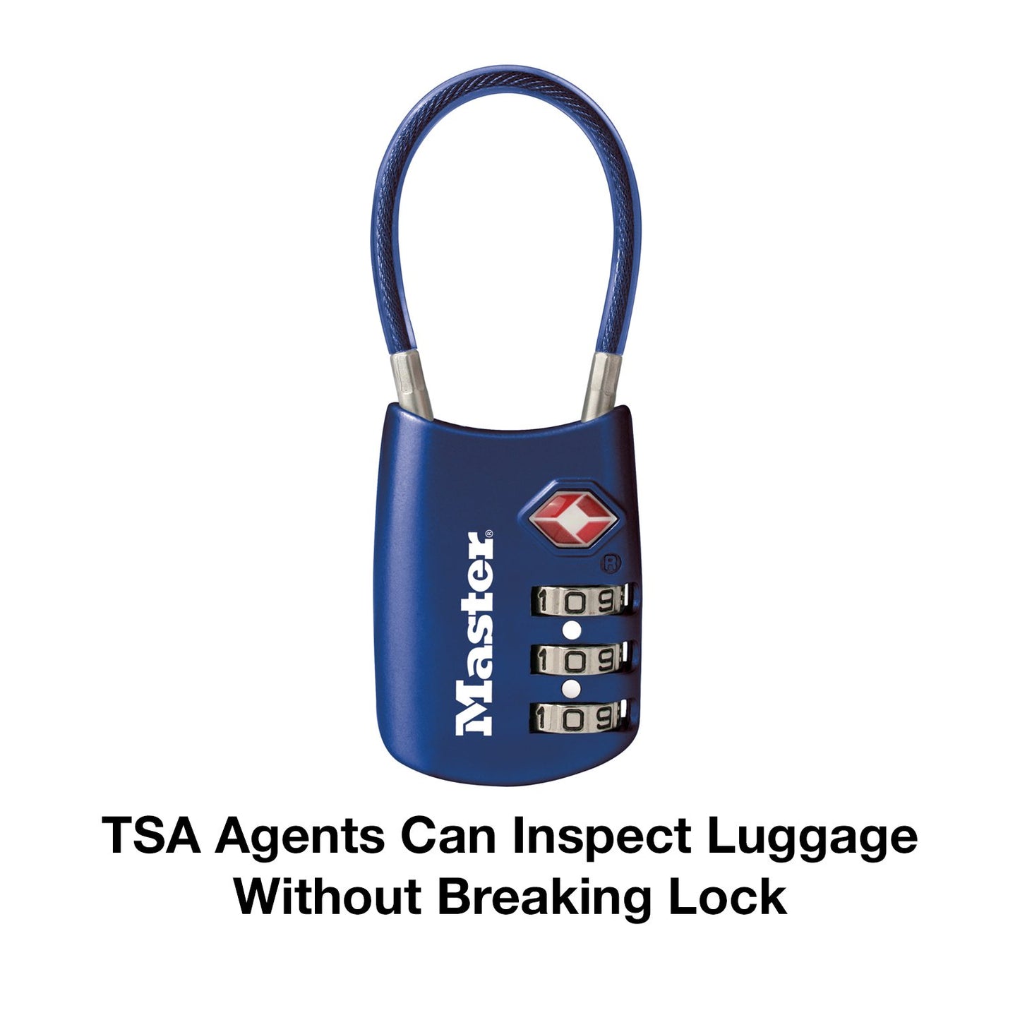 Master Lock Blue Set Your Own Combination TSA Approved Luggage Lock, Travel Zipper Padlock is Perfect for Suitcases, Bags, or Backpacks, 4688D
