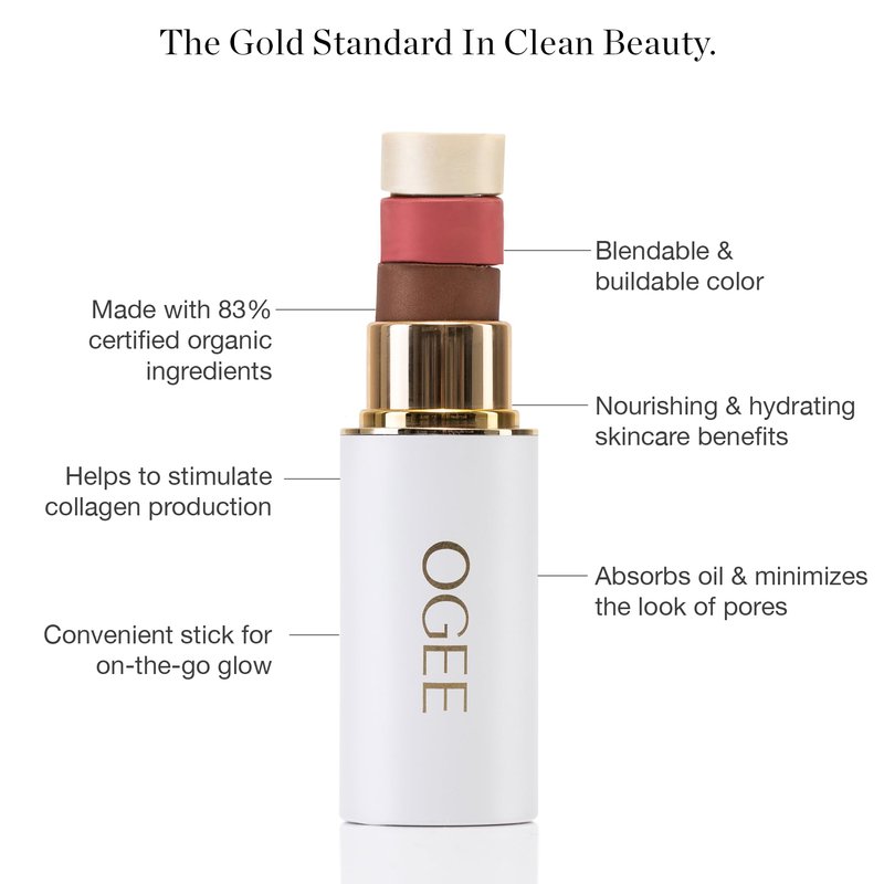 Ogee Sculpted Face Stick (COPPER - RADIANT COCOA) Certified Organic Bronzer Stick & Contour Makeup - Multi-Use Bronzer Stick for Face