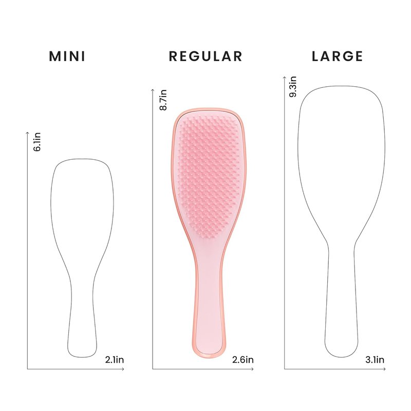 Tangle Teezer Ultimate Detangler Brush - Curly Hair Tool for 3C to 4C Types | Reduces Frizz & Breakage, Pink Mango