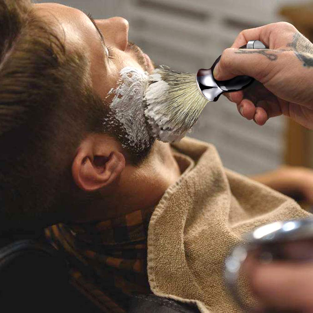 Shaving Bowl Set - 3-Piece Magnetic Base with Chrome Stand & Synthetic Brush | Razor Not Included